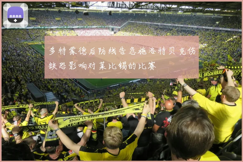 多特蒙德后防线告急施洛特贝克伤缺恐影响对莱比锡的比赛